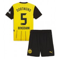 Camisa de Futebol Borussia Dortmund Ramy Bensebaini #5 Equipamento Principal Infantil 2024-25 Manga Curta (+ Calças curtas)